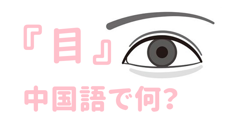 【発音付】目は中国語で何という？今スグ使える例文５選！